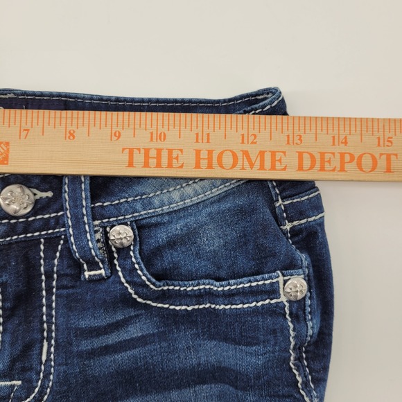 Miss Me Skinny Jeans Womens 26 Blue Mid Rise Embroidered Paisley E3520S6R - Picture 4 of 8